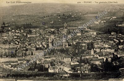 Carte postale ancienne Vue générale (Côté Sud) — Figeac (Lot)