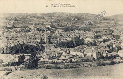 Carte postale ancienne Le Lot Pittoresque - Vue Générale — Figeac (Lot)