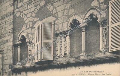 Carte postale ancienne Maison Murat, Rue Droite — Figeac (Lot)