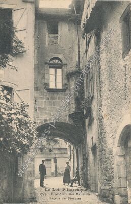 Carte postale ancienne Le Lot Pittoresque - Rue Malleville — Figeac (Lot)