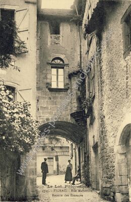 Carte postale ancienne Le Lot Pittoresque - Rue Matleville — Figeac (Lot)