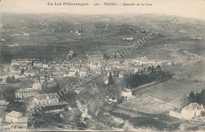 Carte postale ancienne Quartier de la Gare — Figeac (Lot)