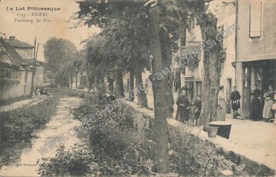 Carte postale ancienne Le Lot Pittoresque Faubourg du Pin — Figeac (Lot)
