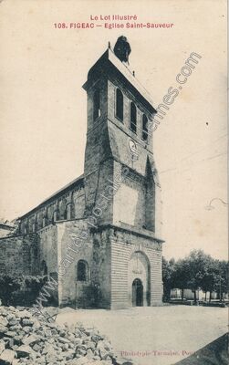 Carte postale ancienne Eglise Saint-Sauveur — Figeac (Lot)