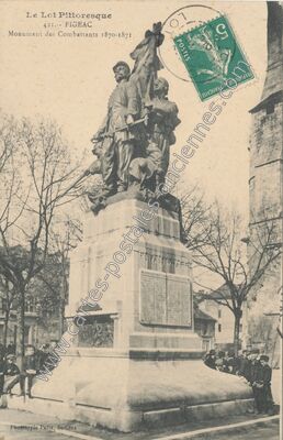 Carte postale ancienne Monument des Combattants 1870-1871 — Figeac (Lot)