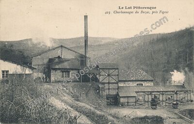 Carte postale ancienne Charbonnages du Buzac — Figeac (Lot)
