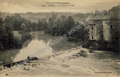 Carte postale ancienne Les Bords du Célé — Figeac (Lot)