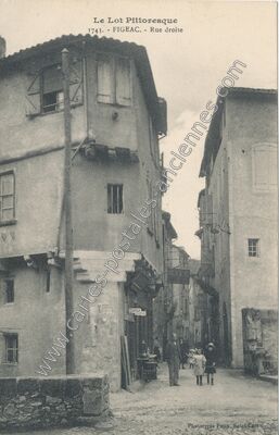 Carte postale ancienne Rue droite — Figeac (Lot)