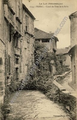 Carte postale ancienne Canal du Trou de la Belle — Figeac (Lot)