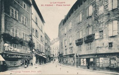 Carte postale ancienne Place Carnot — Figeac (Lot)