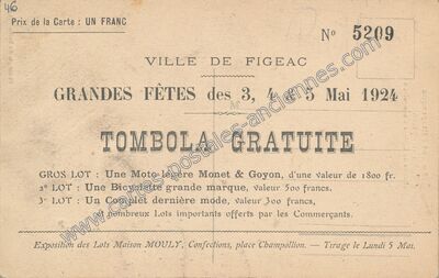 Carte postale ancienne Grandes Fêtes — Figeac (Lot)