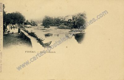 Carte postale ancienne Quai Colomb — Figeac (Lot)