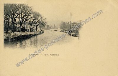 Carte postale ancienne Quai Colomb — Figeac (Lot)
