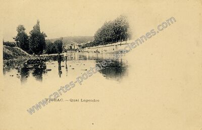 Carte postale ancienne Quai Legendre — Figeac (Lot)