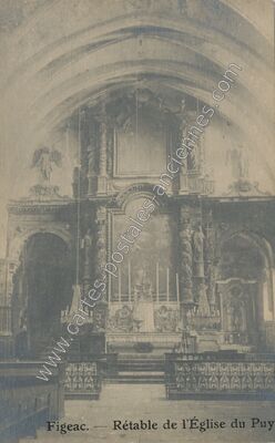 Carte postale ancienne Rétable de l'Église du Puy — Figeac (Lot)