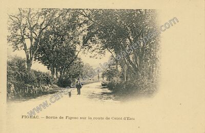 Carte postale ancienne Sortie de Figeac sur la route de Ceint d'Eau — Figeac (Lot)