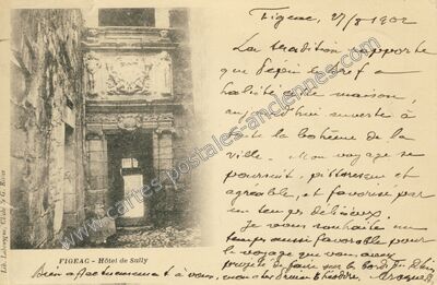 Carte postale ancienne Hôtel de Sully — Figeac (Lot)