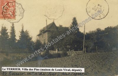 Carte postale ancienne Le TERRIER. Villa des Pins — Figeac (Lot)