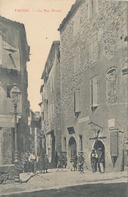 Carte postale ancienne La Rue Droite — Figeac (Lot)