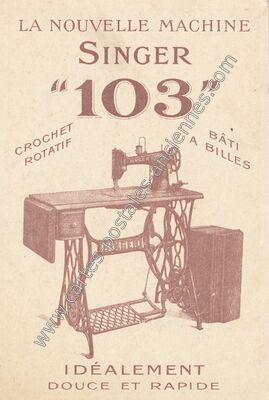 Carte postale ancienne LA NOUVELLE MACHINE SINGER "103 — Figeac (Lot)