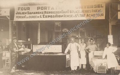 Carte postale ancienne Four Portatif Universel Julien Sanarens Représentant aux Herbes — Figeac (Lot)