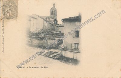 Carte postale ancienne Le Clocher du Puy — Figeac (Lot)