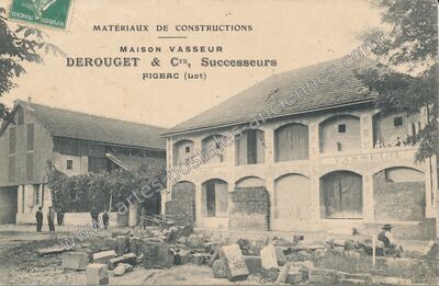 Carte postale ancienne Matériaux de constructions, Maison Vasseur, Derouget & Cie, Successeurs — Figeac (Lot)