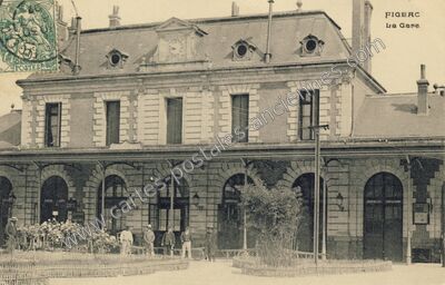Carte postale ancienne La Gare — Figeac (Lot)