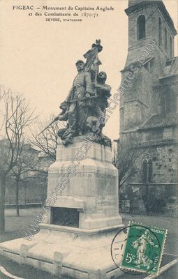 Carte postale ancienne Monument du Capitaine Anglade et des Combattants de 1870-71 — Figeac (Lot)