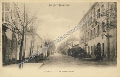 Carte postale ancienne Allée Victor-Hugo — Figeac (Lot)