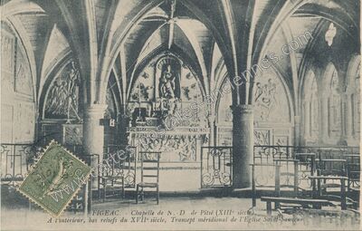 Carte postale ancienne Chapelle de N.-D de Pitié (XIIIe siècle) — Figeac (Lot)