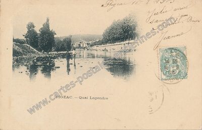 Carte postale ancienne Quai Legendre — Figeac (Lot)