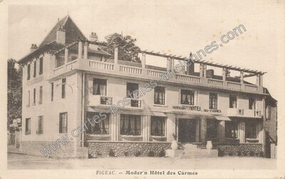 Carte postale ancienne Moder'n Hôtel des Carmes — Figeac (Lot)