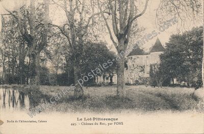 Carte postale ancienne Château du Roc — Fons (Lot)