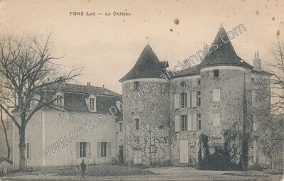 Carte postale ancienne Le Château — Fons (Lot)
