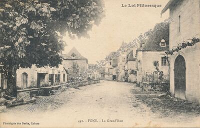 Carte postale ancienne La Grand'Rue — Fons (Lot)