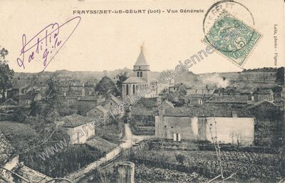 Carte postale ancienne Vue Générale — Frayssinet-le-Gélat (Lot)