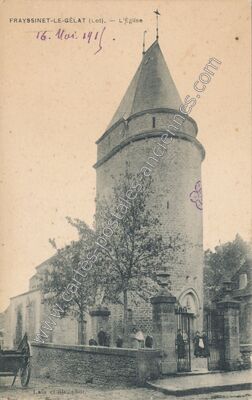 Carte postale ancienne L'Église — Frayssinet-le-Gélat (Lot)