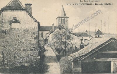 Carte postale ancienne Rue de l'Eglise — Frontenac (Lot)