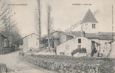 Carte postale ancienne Côté Est — Gorses (Lot)