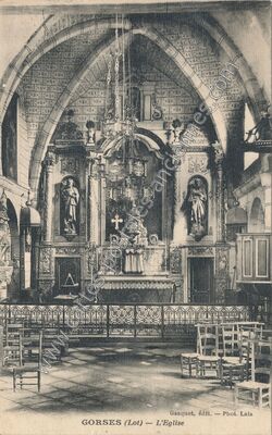 Carte postale ancienne L'Eglise — Gorses (Lot)