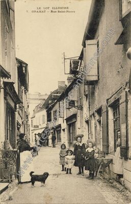 Carte postale ancienne Rue Saint-Pierre — Gramat (Lot)