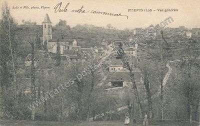 Carte postale ancienne Vue générale — Issepts (Lot)