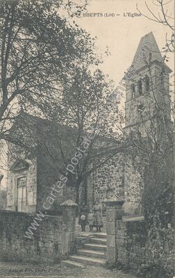 Carte postale ancienne L'Eglise — Issepts (Lot)