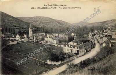 Carte postale ancienne Le Lot Pittoresque - Vue générale (côté Ouest) — Labastide-du-Vert (Lot)