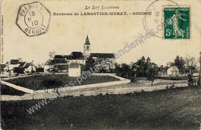Carte postale ancienne Goudou — Labastide-Murat (Lot)