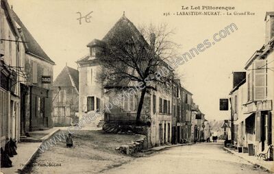 Carte postale ancienne La Grand' Rue — Labastide-Murat (Lot)