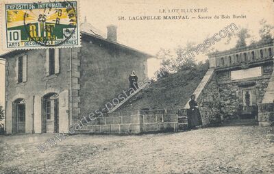 Carte postale ancienne Source du Bois Bordet — Lacapelle-Marival (Lot)