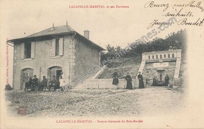 Carte postale ancienne Source thermale du Bois-Bordet — Lacapelle-Marival (Lot)