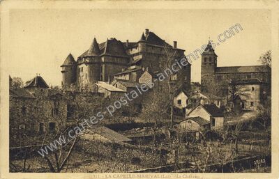 Carte postale ancienne Le Château — Lacapelle-Marival (Lot)